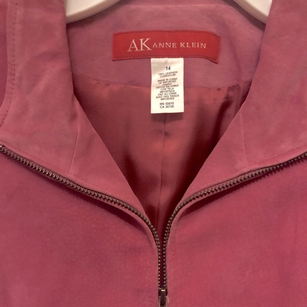 Anne Klein suede zip jacket